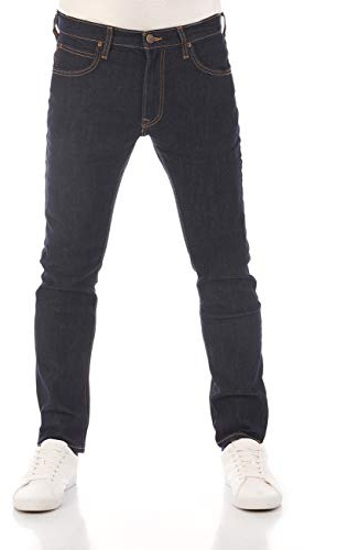 Lee Luke Slim Fit Pantalones vaqueros de hombre de ajuste ceñido y cónico, fabricados en algodón denim elástico en color azul, negro y gris, tallas 38, 39, 40, 41, 42, 44, y 46, 32W x 34L
