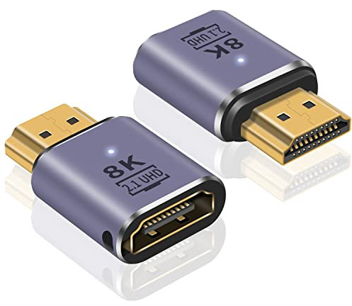 Maxhood HDMI Extender 8K, UHD 48Gbps HDMI 2.1 Male to Female Extension Adapter Extender Connector Supports 8K@60Hz, 4K@120Hz, 3D HDR for Laptop,DVD,TV, Monitors,TV, PS5, 2-Pack