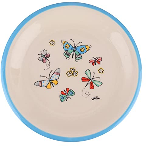 Mila Keramik-Teller Summer Beauty ca. 22 cm D Schmetterlings-Dessert-Platte Frühstück Kaffee Kuchen Nachtisch Vesper Jause Vorspeise mit Frühlings-Motiven