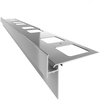Renoplast® Aluminium Traufprofil K35 200cm Grau | Fertigstellung von Terrassen und Balkonen | Fliesenböden auf Klebemörtel | Wasser ablaufsysteme Winkelprofil | Korrosionsschutz Balkonprofile