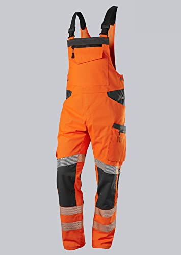 BP 2041-844-6556 Latzhose für Herren, 79.5% Polyester/16.5% Baumwolle/4% Elastolefin, Warnorange/Anthrazit, Modern fit, Größe 56/58l