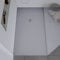 DURAVIT Duschtasse 140x90 cm, Flache Bauhöhe, Duschwanne DuraBayas in Hellgrau Matt aus Mineralguss mit integriertem Ablaufdeckel, Duschbecken mit Gefälle