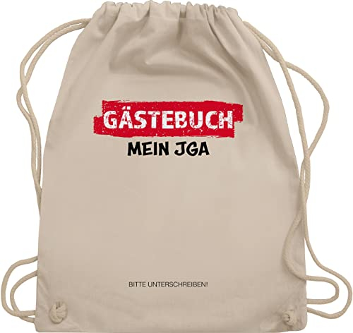 Shirtracer Turnbeutel Rucksack - Junggesellenabschied Männer - JGA Gästebuch I Unterschreiben Gäste - Unisize - Naturweiß - polter rucksäcke jungesellenabschied polterabend beutel brauttaschen