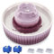 Lawfery Keramik Katze Wasserbrunnen, 2.1L/2,012.8 g Katzenbrunnen mit 3 Kohlefiltern und 2 Wasserpumpen, Cupcake Haustier Wasserbrunnen für Katzen und Hunde (Lila)