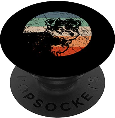 Retro Dog Silhouette - Vintage Teacup Yorkie PopSockets Swappable PopGrip