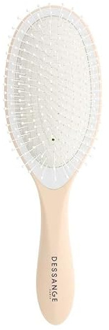 DESSANGE - Brosse a Cheveux - Ovale - Picots Thé Blanc - Anti-oxydantes - Brosse Démêlante - Pelote Souple - Cheveux Eclatant - Tous Types de Cheveux