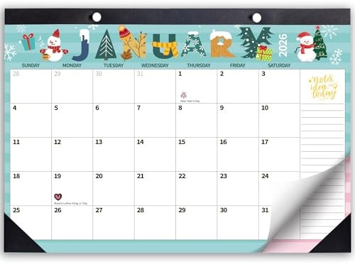 Windrio Tischkalender 2026, Wandkalender, groß, 43,2 x 30,5 cm, November 2025 - Dezember 2026, Monatsplaner, Desktop, 14 Monate, Planung, Organisation für Zuhause, Schule, Büro, Urlaub, Grün