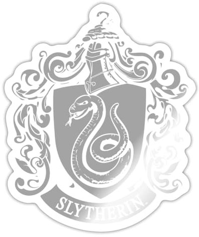 Spreadshirt Harry Potter Slytherin Banner Wappen Sticker Aufkleber, 10 x 10 cm, Weiß glänzend