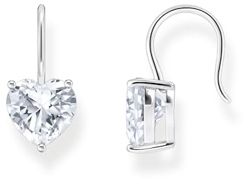 Thomas Sabo Ohrhänger mit weißem Zirkonia-Herz 925 Sterlingsilber H2288-051-14
