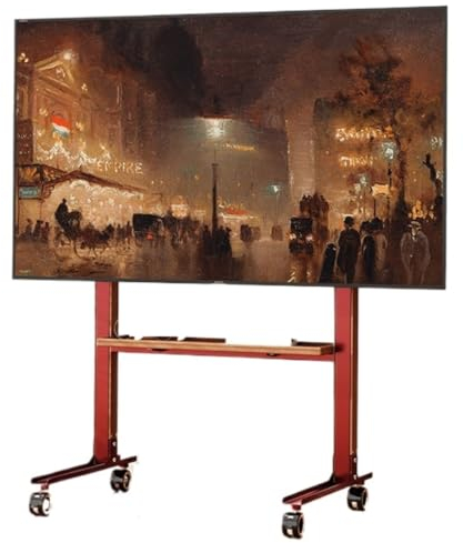 Universal TV Stand, Height Adjustable Rolling Mobile TV Cart With Wheels For 40 To 75 Inch LCD LED Screen TVs, TV Floor Stand With Shelf TV Base Stand