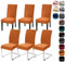 Alishomtll Stretch Samt Stuhlhussen 4er/6er Set Velvet/Velour Stuhlbezug Schwingstuhl Elastische Hussen Waschbarer Stühle Schutz für Küche Restaurant Hotel Bankett Hochzeit (Orange, 6 Stück)