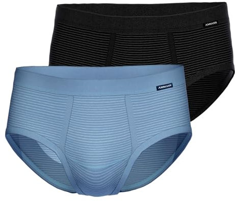 Ammann 2er Pack Herren Unterhose Unterwäsche Slip Brief Classic, Farbe:Mehrfarbig, Größe:7, Artikel:-125/183 hellblau/anthrazit