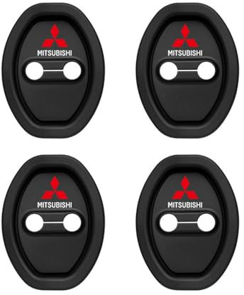 SERTGFRE 4PCS Car Silicone Door Latch Protective Cover, for Mitsubishi Eclipse Cross 2017-2021 2022 2023 2024 Silicone Door Lock Protector, Car Door Lock Decoration,A Black