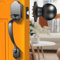 Elemake Front Door Handle, Exterior Door Handle Set with Knob, Black Front Door Handle No Lock, Interior Entry Handleset with Reversible Lever, Matte Black ORB Finish, Upgraded Large Size Adjustable