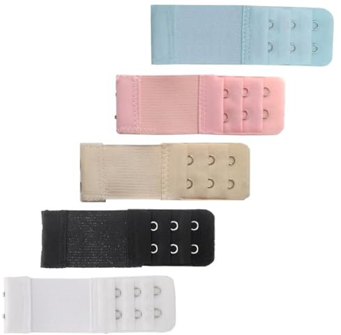 5 piezas extensores de sujetador para mujer, correa de extensión de brasier elástico para mujer, 3 ganchos, 3 filas de gancho elástico para brasier
