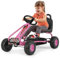 COSTWAY Gokart mit verstellbarem Sitz, Go Cart mit Handbremse, Tretauto bis 30 kg belastbar, Pedal Gokart, Tretfahrzeug, Pedalfahrzeug, Kinderfahrzeug für Kinder ab 3 Jahren (Rosa)