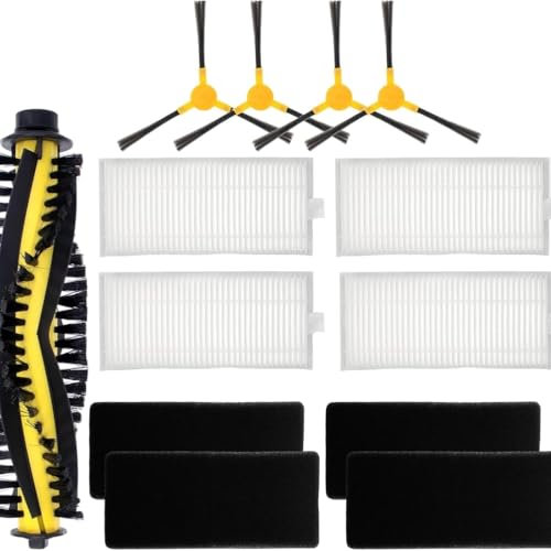 Kit de pièces de rechange pour aspirateur robot Tesvor et Neatsvor - Accessoires compatibles avec Tesvor X500 Pro, M1, T8, S6 et Neatsvor X500, X600 - 1 rouleau à brosse, 4 filtres, 4 brosses