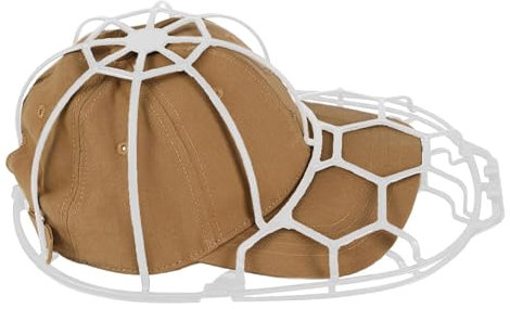 Fravsiu Hat Washer Cage, Cap Washer for Hats, Hat Cleaning Protector, Hat Washer Cage Designed for Safe Cleaning of Baseball Caps And Hats, Ensuring They Maintain Their Shape And Style, weiß
