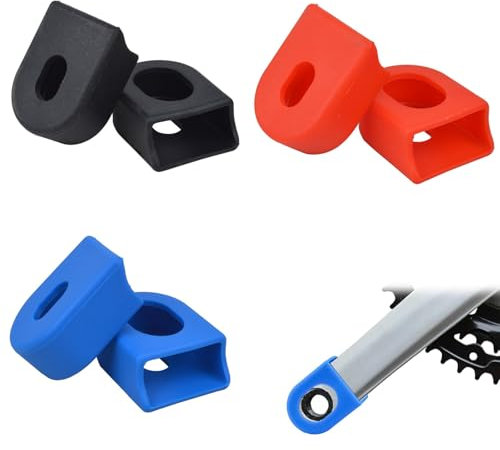 Tokaneit Fahrrad Kurbelschutz,Silikon Fahrradkurbel Schutzhülle,Fahrradstiefel Kurbelabdeckung,Kurbelarm Schutz Soft Cover,Silikon Arm Stiefelschutz,Universeller Fahrradkurbelschutz 3 Paare