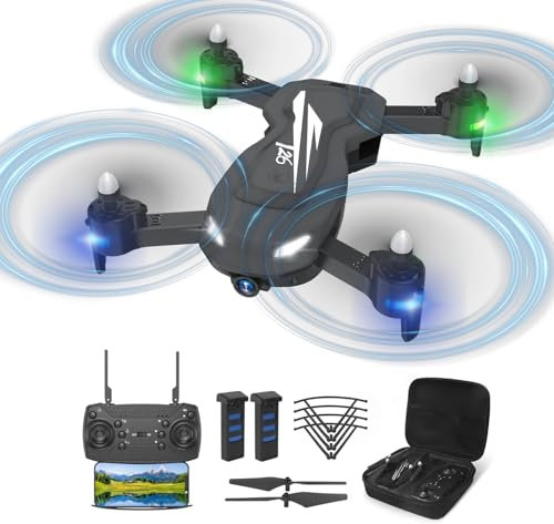 Drone with 1080P HD Camera for Kids/Adults/Beginners | Wipkviey T26 Foldable Drones, RC Quadcopter Toys with Carrying Case, 26-30 Mins Flight, Birthday Present for Boys