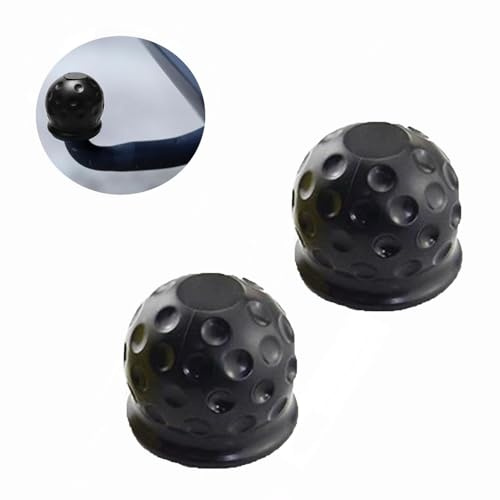 Anhängerkupplung Abdeckung,2 Stück Schwarz Kupplungskappe Anhänger,Hänger Kupplung Kappe,Kugelkopfabdeckung Anhängerkugelkopf Schutzhülle für Anhänger(Ø 50 mm)
