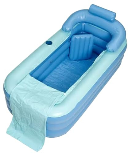 Aufblasbare Badewanne, faltbar, aufblasbar, aus PVC, mit integriertem Boden, für Dusche, Spa, Badzubehör für Unisex, Erwachsene, Teenager, Mädchen, Kinder, Familie