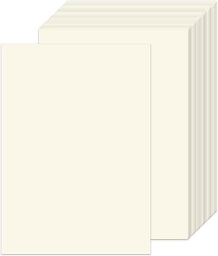Jyvex 100 feuilles de papier teinte naturelle A4, 250 g/m², carton crémeux A4, carton pour photos, papier à découper, papier pour bricolages à peindre, faire des cartes, invitations, scrapbook