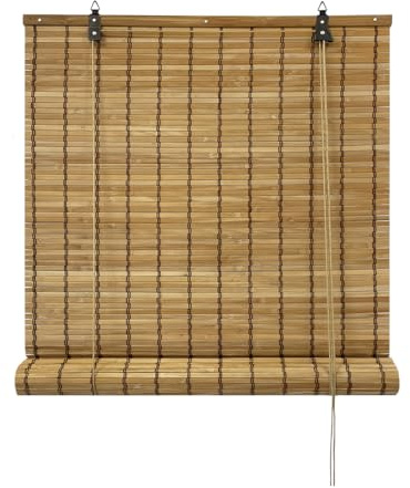 Acomoda Textil – Persiana Enrollable de Bambú Natural para Puertas y Ventanas Decorativa. Estor Ajustable de Ocultación para Exterior e Interior Protector de Fácil Instalación (60X140 cm)