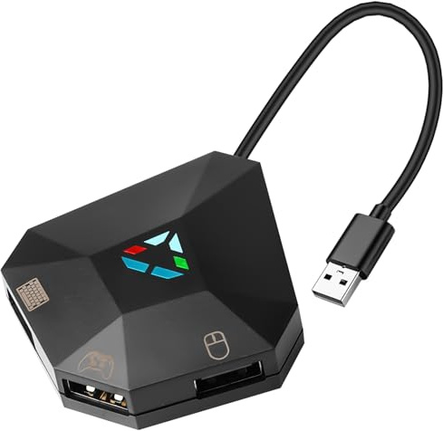 GAOUTO Convertitore tastiera e mouse per switch N, 1 tipo C e 3 micro USB, adattatore mouse tastiera per PS4/PS3/XBOX ONE/360, adattatore tastatu r e mouse cablato