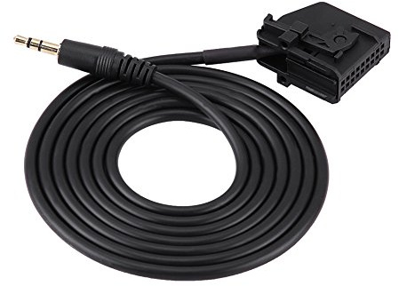 YUKOFE Car-Audio-AUX-Adapterkabel, Premium-Qualität, Hochgeschwindigkeits-Datenübertragung, kein Klangverlust, für Comand 2.0 MP3-CD-Player, Mobiltelefon, Tablet, Schwarz, Rot, 140 cm
