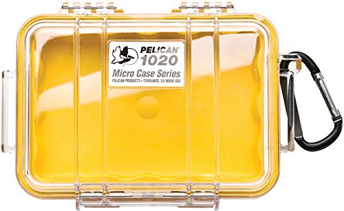 Peli 1020 Micro Case, Handlicher Schutzbehälter, IP67 Wasser- und Staubdicht, 0,5L Volumen, Gelb/Schwarze Gummieinlage