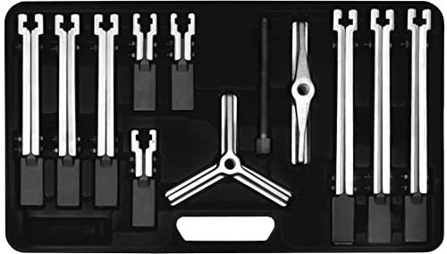 SW-Stahl 09690L Abziehersatz 12-tlg. - Universal-Abzieher 3-armig & 2-armig | Lagerabzieher Set fuer Innen- und Außenabzug - Spanntiefen 100-200-250 mm - Ideal fuer Kugellager, Zahnraeder &