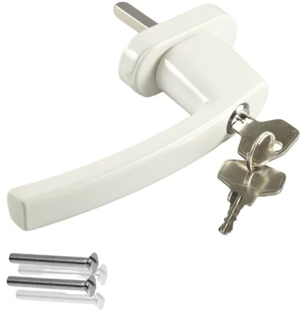 Stahlia Abschließbare Fenstergriffe Aluminium (4 Stück) Weiß Druckknöpfe Balkontürgriff Fenstersicherung Fensterbeschläge Fensterschloss