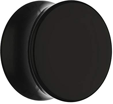 Treuheld® 10mm Ohr Plug in Schwarz - Kunststoff - Ohne Gewinde - Double Flared Acryl Flesh Tunnel - Hochwertig und Hautfreundlich