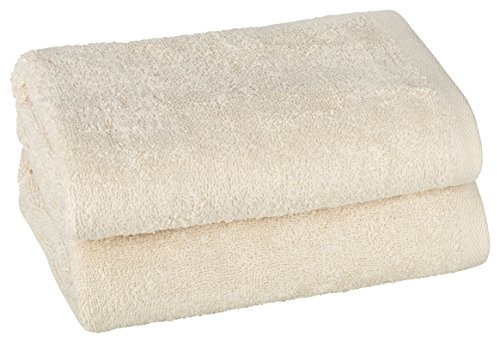 PremiumShop321 2er Set Duschtuch 70x140 cm - 480g/m² ohne Bordüre-Natur