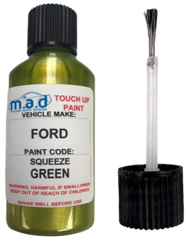 madAUTO Touch Up Paint Compatible with FORD FIESTA FOCUS SQUEEZE GREEN LIME - 30ml Kit, Gloss Finish with Built-in Brush - Premium Helios Paint