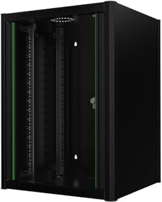 Logon RWM16U56BL Rack zur Wandmontage, 16 U, Schwarz – Regale (Wandmontage, 16 U, Glas, rund, Schwarz, 48,3 cm (19 Zoll)