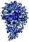 EVER FAITH Broche Forme Fleur avec Goutte d'eau Style Délicat Fastueux Accessoire de Vêtement Cristal Strass Bijou Cadeau Ton Noir Bleu
