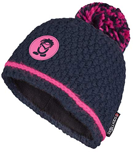Trollkids Mädchen Hemsedal Bommelmütze, Marineblau/Magenta, Größe 2-5 Years; 48-52cm