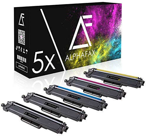 Alphafax Toner ersetzt Brother TN-243CMYK TN247 (Schwarz x2, Magenta, Cyan, Gelb, 5er Set) für Brother HL-L3230CDW HL-L3270CDW
