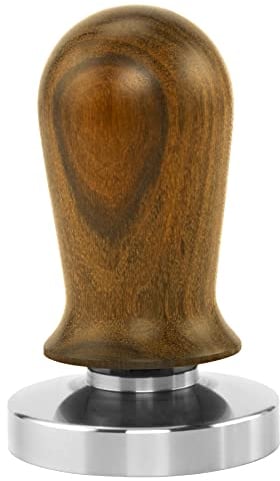 Foop - Kaffee Tamper Druckregulierend 58 mm Edelstahl, ergonomischer Edelholzgriff - Siebträger Zubehör