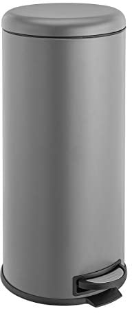 SVITA T30 Poubelle à pédale Gris 30 l avec seau intérieur rond Aide à la cuisine