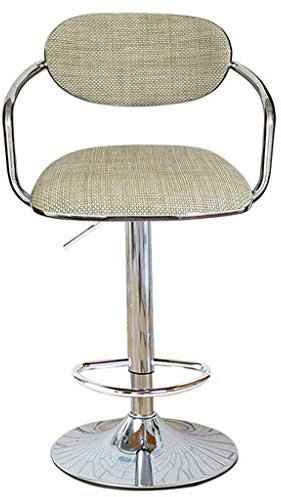 ZHIYANGJI Hochstuhl, höhenverstellbar, komfortabel und verstellbar, Sitz / Rückenlehne aus Rattan, Barhocker, drehbar, verchromt, außen