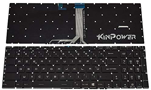 KinPower Clavier Français Azerty Compatible avec MSI GE73 (Rétro-éclairage:RGB)