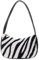 VALICLUD Umhängetasche für Frauen Mini Pelzige Handtasche Achsel Geldbörse Zebradruck Clutch Tasche Kunstpelz Geldbörse