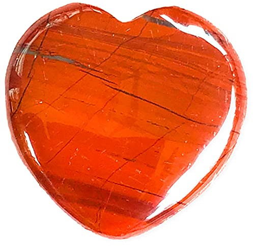 Steinfixx® - Edelstein Herz I Heilstein I Glücksstein I Chakra-Stein I Taschenstein | Massagestein | Geschenk für die Liebsten (Jaspis rot)