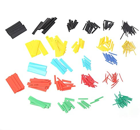 Kit de envoltura de cable, Racores Racores de tubos de alambre eléctrico de aislamiento de tubos termocontraíbles de 328 piezas