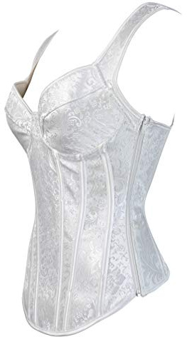 Hengzhifeng Brokat Corsage Damen Push Up Korsage mit Trägern | Vollbrust Corsage mit Träger und Reißverschluss
