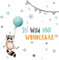 Little Deco Wandtattoo Kinderzimmer Mädchen Junge Deko Wandsticker Baby Tiere Dachs mit Luftballon Mint Wolken Sterne Spruch Boho Aufkleber Wandbild DL539-49