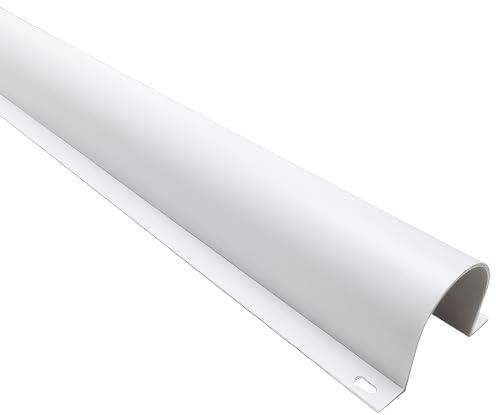 Electriduct 1.5 Plastic Flanged Wire Guard Cable Raceway Includes Joint Cover - (2 x 3FT Sticks = 6 Feet) - White